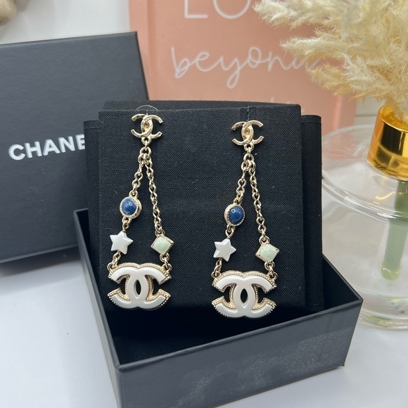 Chanel CC Star Drop Earrings - Picture 1 of 7